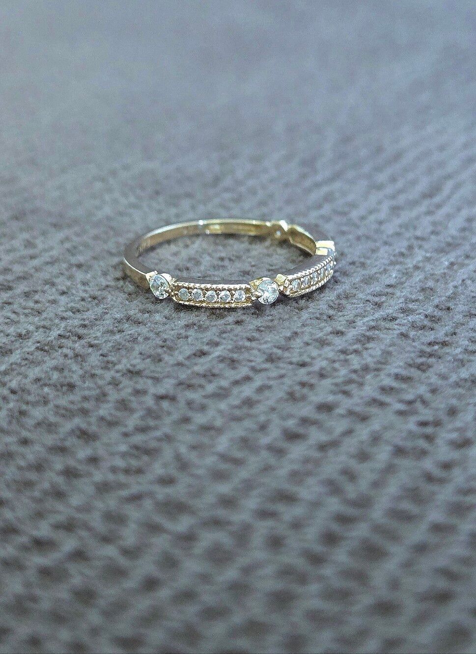 Dainty 14K Gold💛 Ring💍 with Lab🧪 Created Diamonds💎